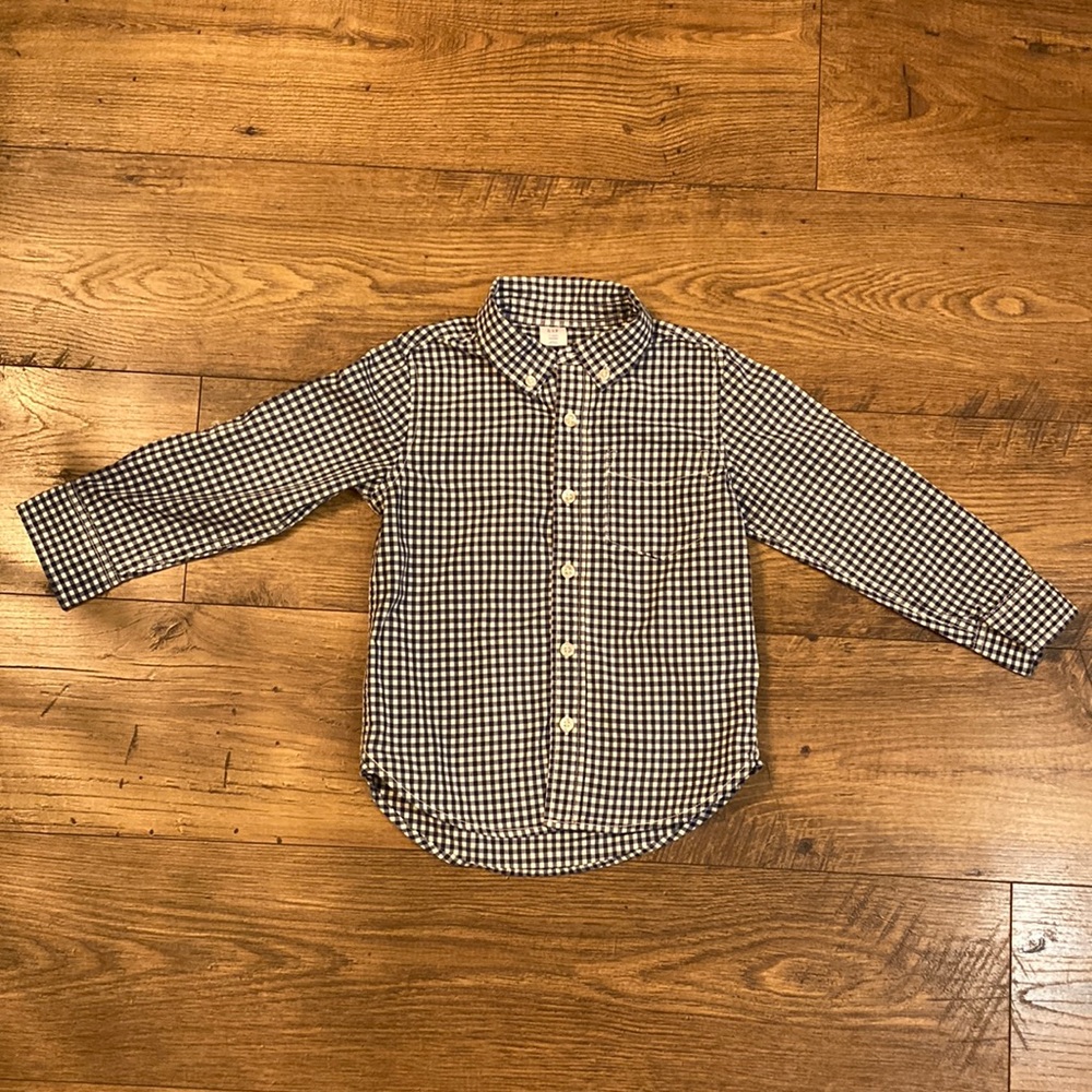 GAP Gingham Navy Plaid Button Down Shirt